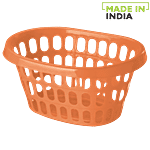Ratan Plastic Basket Fruit & Vegetable - Oval, Orange, 12170-O 21 L