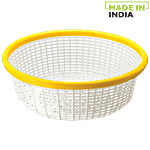 Ratan Plastic Basket Fruit & Vegetable Colander/Strainer - Small, Yellow, Deluxe, 13220PB 1.95 L