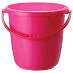 Ratan Plastic Bucket With Handle - Pink, Super Saver, 10190PK 18 L