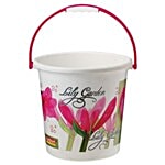 Ratan Plastic Bucket With Handle - Off Ivory, New Nova, 15400 18 L