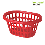 Ratan Multipurpose Plastic Basket - Red, Oval 1 pc