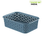 Ratan Multi Utility Plastic Basket - Smokey Grey, Royal, 24030 A6 - SG 1 pc
