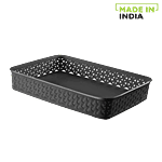 Ratan Multi Utility Plastic Basket - Black, Royal, 24010 A4 - Bl 1 pc