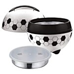 Pinnacle Sunny Casserole For Roti/Chapati & Steel Container - White, Picnic Kit 2 pcs (2.5 L + 300 ml)