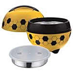 Pinnacle Sunny Casserole For Roti/Chapati & Steel Container - Yellow, Picnic Kit 2 pcs (2500 ml + 300 ml)