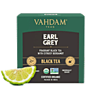 VAHDAM Organic Earl Grey Citrus Long Leaf Black Tea 30 g (15 Pyramid Bags x 2 g each)
