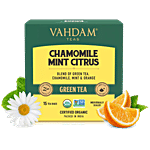 VAHDAM Organic Chamomile Mint Citrus Long Leaf Green Tea 30 g (15 Pyramid Bags x 2 g each)