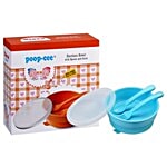 Dimpu Poop-Cee Suction Bowl With Spoon & Fork - Round 3 pcs