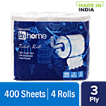 BB Home Toilet Roll - 3 Ply - 100% Virgin Pulp/Paper 400 Pulls (Pack of 4)