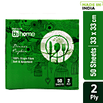 BB Home Napkin - Large, 2 Ply, 33x33cm -100% Virgin Pulp/Paper 50 pulls