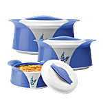 Milton Plastic Insulated Jr Casserole For Roti/Chapati Gift Set - Blue, Imperial 3 pcs (450 ml + 850 ml + 1.5 L)