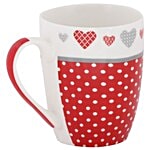 Rslee Chai / Coffee/ Tea-Milk Mug - Red with White Polka Dots Print 350 ml