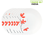 Laopala Diva Opalware Ivory Dinner Plate Set - Cherry Petal 11 Inch (Set of 6)