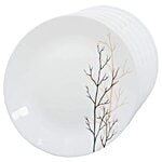 Laopala Diva Opalware Ivory Dinner Plate Set - Golden Fall 11 Inch (Set of 6)