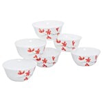 Laopala Diva Opalware Ivory Soup Bowl Set - Cherry Petal 330 ml (Set of 6)