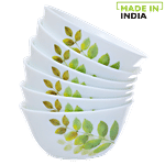 Laopala Diva Opalware Ivory Snack Bowl Set - Autumn Shadow 330 ml (Set of 6)