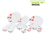 Laopala Diva Opalware Ivory Dinner Set - Cherry Petal 35 pcs 