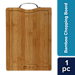 bb home BH 042 Chopping/Cutting Board - Brown, Bamboo Wood, Steel Handle, 36 cm x 26 cm x 2 cm - BH042 1 pc 