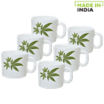 LaOpala Chai/Opalware Coffee Cup Set - Trinity Green 120 ml (Set of 6)