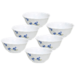 LaOpala Opalware Soup Bowl Set - Scarlet Blooms 250 ml Set of 6
