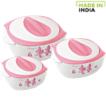Nayasa Desire Insulated Casserole For Roti/Chapati - Pink, NP0452 3 pcs (500 ml + 800 ml + 1.2 L)