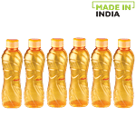 Nayasa Solar Pet Water Bottle - Orange 1 L (Set of 6)
