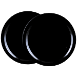 Iveo  100% Melamine Dinner Plate Set - Black 12 inch (Pack of 2)