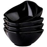 Iveo  100% Melamine Quadra Veg Bowl - Black 190 ml (Set of 4)