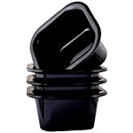 Iveo Veg Bow - Square - 100% Melamine - Black set of 4 (Set of 4)