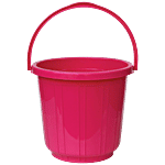 Princeware Plastic Bucket - For Bathing/Cleaning, With Handle, Pink, L1145PH-LT 25 L