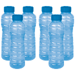 Princeware Pet Plastic Water Bottle - Blue 975 ml (Set of 6)