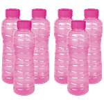 Princeware Pet Plastic Water Bottle - Pink, Victoria 975 ml (Set of 6)