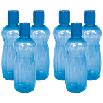 Princeware Pet Plastic Water Bottle - Blue, Aster, L3021X6 BL 500 ml (Set of 6)