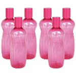 Princeware Pet Plastic Water Bottle - Pink, Aster, L3021X6 PK 500 ml (Set of 6)