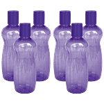Princeware Pet Plastic Water Bottle - Violet, Aster, L3021X6 VL 500 ml (Set of 6)