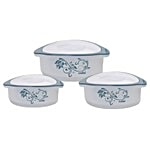 Cello Classica Casserole For Roti/Chapati Set - Gray White 3 pcs (500 ml+ 850 ml+ 1500 ml)