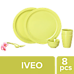 Iveo Dinner Set - Melamine, Plain, Green 8 pcs