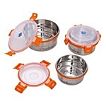 Neelam Stainless Steel Leak Lock Container Set 3 pcs