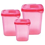 Princeware Prince Pilot Plastic Container Set - Pink 3 pcs