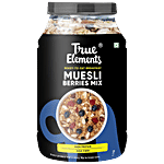True Elements Cranberry & Blueberry Muesli - Fibre Rich, Wholegrain Breakfast Cereal 1 kg Bottle