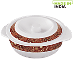 Servewell Pure Melamine Serving Casserole For Roti/Chapati With Lid - Golden Paisley 1.42 L