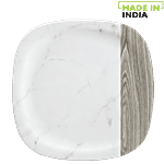 Servewell Pure Melamine Sq Round Dinner Plate - Marbo Wood 1 pc