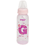 Pigeon Baby Peristaltic Clear Nursing Feeding Bottle - Pink 240 ml