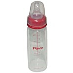 Pigeon Baby Peristaltic Nursing Bottle Kpp - With 2-Nipple, Medium, Red 240 ml Set of 3