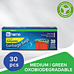 bb home Garbage Bags - Medium, Green, 48 x 53 cm, Oxo-Biodegradable 30 pcs