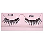 GlamGals Stylish Black Soft Thick Reusable False Eye Lashes For Women - SH12 2 g