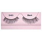 GlamGals Stylish Black Soft Thick Reusable False Eye Lashes For Women - SH03 2 g