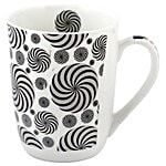 Raja Chai/Bone China Milk/Coffee Mug - Black & White Abstract Design 300 ml