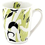 Raja Chai/Bone China Milk/Coffee Mug - Green & Black Abstract 300 ml
