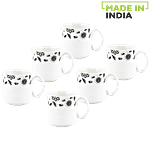 Raja Chai/Tea/Coffee Cups - Chain Series, Black & White 160 ml Pack of 6